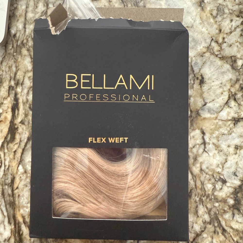 Bellami extensions. Vanilla latte 16 inch flex weft.